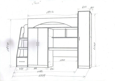Кровать-чердак Тея винтерберг-зира 