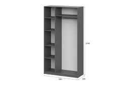 Шкаф &quot;ШК 5&quot; (1200) (Серия 2) Графит серый