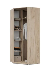 Шкаф угловой Виора, Серый дуб/Белый 1